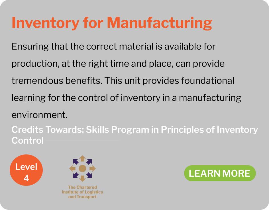 Inventory for manufacturing